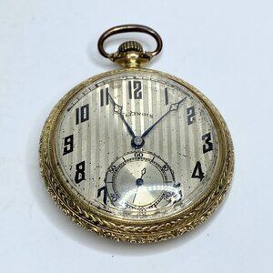 1926 Illinois Pocket Watch Open Face 12s 17 Jewels Gold Filled Running SS169